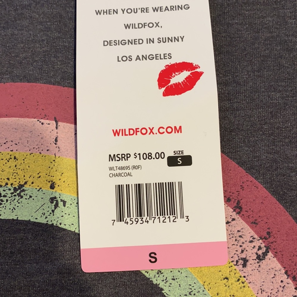 Wildfox Small Easy Does It Graphic Charcoal Statement Sweatshirt New (T) - Picture 7 of 16